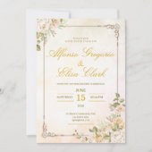Invitation Floral Pastel Elegant Watercolor Boho Wedding (Devant)