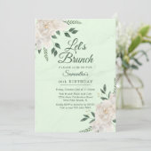 Invitation Floral Pastel Green Brunch N'importe quelle fête (Debout devant)