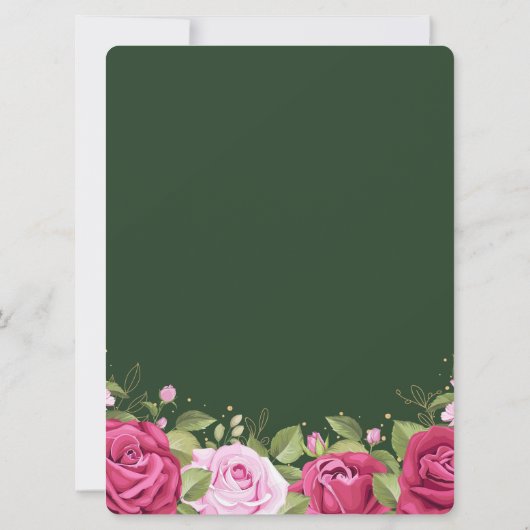 Invitation Floral Pastel Rose d'aquarelle Mariage (Dos)