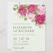Invitation Floral Pastel Rose d'aquarelle Mariage (Devant)