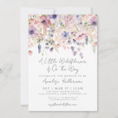 Invitation Floral Pastel Un Petit Baby shower Fleur sauvage (Devant)