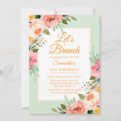 Invitation Floral Pastels rose Brunch N'importe quelle fête (Devant)