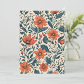 Invitation Floral Pattern of Vibrant Orange Flowers (Debout devant)