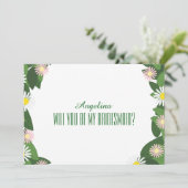 Invitation Floral Pattern Serez-vous ma demoiselle d'honneur (Debout devant)