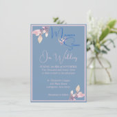 Invitation Floral Pays Bleu et Mariage rose (Debout devant)
