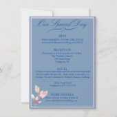 Invitation Floral Pays Bleu et Mariage rose (Dos)