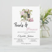 Invitation Floral Pearls Prosecco Fête des mariées (Debout devant)