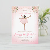 Invitation Floral Peau foncée Ballerina Anniversaire (Debout devant)