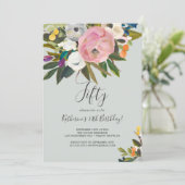 Invitation Floral peint 50e anniversaire (Debout devant)