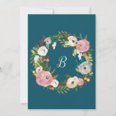 Invitation Floral peint | Monogramme Le Mariage de (Dos)