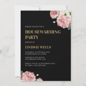 Invitation Floral Peonies et Rose House Party (Devant)