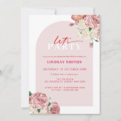 Invitation Floral Peonies et Roses 40e anniversaire invitatio (Devant)