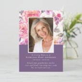 Invitation Floral Peony Photo Memorial Service Program (Debout devant)