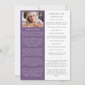 Invitation Floral Peony Photo Memorial Service Program (Dos)