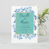 Invitation Floral Periwinkle Mariage élégant (Debout devant)