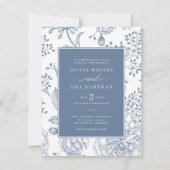 Invitation Floral Periwinkle Mariage élégant (Devant)