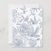 Invitation Floral Periwinkle Mariage élégant (Dos)