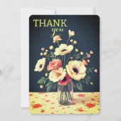 Invitation Floral Personalized Yellow Flat Thank You Card (Devant)