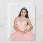 Invitation Floral Photo Blush Pink Quinceanera (Dos)