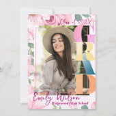 Invitation Floral Photo Class of 2026 Graduation Announcement (Devant)