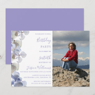 Invitation Floral Photo Feminine Birthday Party