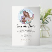 Invitation Floral Photo Personnalisée (Debout devant)