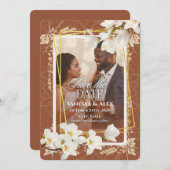 Invitation Floral Photo Save the Date  (Devant / Derrière)