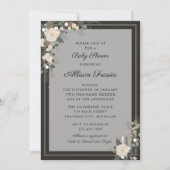 Invitation Floral Pine vacances Baby shower de Noël d'hiver (Devant)