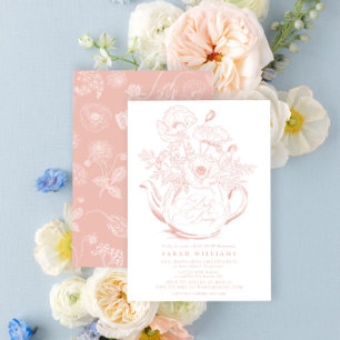Invitation Floral Pink Baby est une Douche de Fille de Style