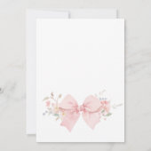 Invitation Floral Pink Bow Baby dans le Baby shower de fleurs (Dos)
