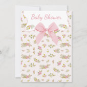 Invitation Floral Pink Bow Love Shack Baby shower bébé (Dos)