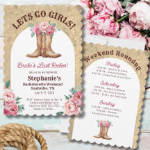 Floral Pink Cowgirl Bachelorette Girls Week-end