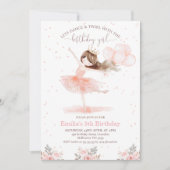 Invitation Floral Pink Dance Twirl Anniversaire Fille Anniver (Devant)