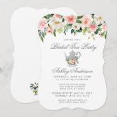 Invitation Floral Pink Fête des mariées Tea Party (Devant / Derrière)