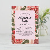 Invitation Floral Pink Peonies Fête des mères Brunch (Debout devant)