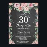 Invitation Floral Pink Peonies surprise 30e anniversaire<br><div class="desc">Floral Pink Peonies Surprise 30e anniversaire Invitation pour les femmes. Fleur florale aquarelle. Fleurs de roses et de pivoines élégantes. Anniversaire adulte. Arrière - plan de tableau de bord. Noir et Blanc. 13e 15e 16e 18e 20e 21e 30e 40e 50e 60e 70e 80e 90e 100e, n'importe quel âge. Pour plus...</div>