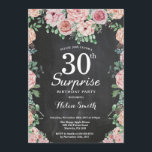 Invitation Floral Pink Peonies surprise 30e anniversaire<br><div class="desc">Floral Pink Peonies Surprise 30e anniversaire Invitation pour les femmes. Fleur florale aquarelle. Fleurs de roses et de pivoines élégantes. Anniversaire adulte. Arrière - plan de tableau de bord. Noir et Blanc. 13e 15e 16e 18e 20e 21e 30e 40e 50e 60e 70e 80e 90e 100e, n'importe quel âge. Pour plus...</div>