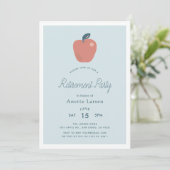 Invitation Floral Pomme Blue retrait enseignant (Debout devant)