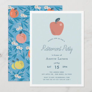 Invitation Floral Pomme Blue retrait enseignant