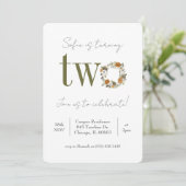 Invitation Floral pour le deuxième anniversaire (Debout devant)