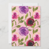 Invitation Floral pourpre de Bourgogne à la fête des mères ro (Dos)