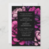 Invitation Floral pourpre gras (Devant)