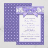 Invitation floral pourpre IMPRIMÉ de baby shower (Devant / Derrière)