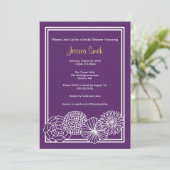 Invitation floral pourpre moderne de Fête de la (Debout devant)