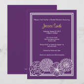 Invitation floral pourpre moderne de Fête de la (Devant / Derrière)