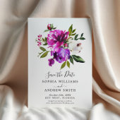 Invitation Floral pourpre & verdure Enregistrer la date Invit