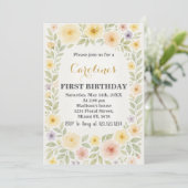 Invitation Floral Premier anniversaire (Debout devant)
