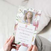 Invitation Floral Première Sainte Communion Photo