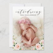 Invitation Floral Présentation des annonces de naissance de l (Devant)