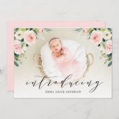 Invitation Floral Présentation des annonces de naissance de l (Devant / Derrière)